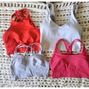Lululemon Women's Sports Bras Bundle Of 4 Strappy‎ Backs High Medium Support